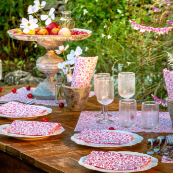 Paviot, Serviette, bedruckt mit L:iberty Rose Motiv, pink, style
